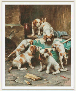 Beagle Puppies Feasting