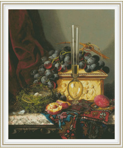 1823 Still life with fruit and birds nest